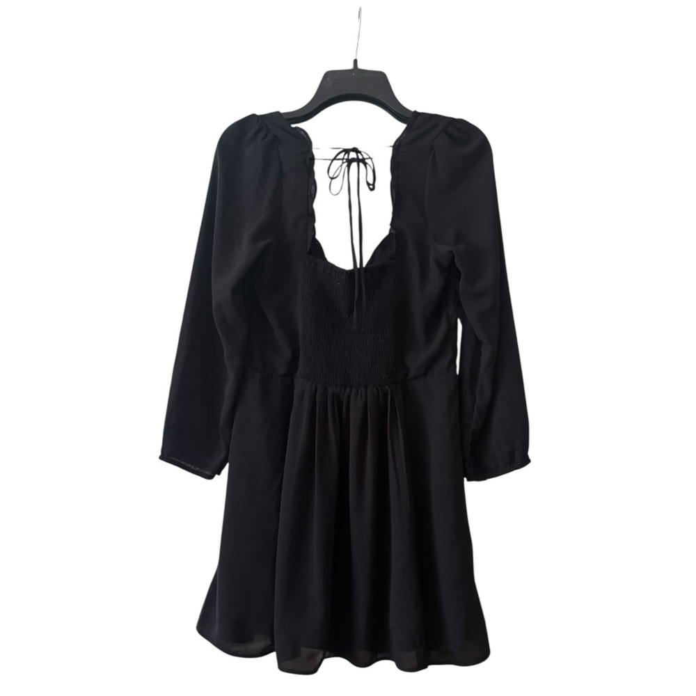 Abercrombie & Fitch Black Long Sleeve Fit & Flare Mini Dress w/ Pockets – Size M - Picture 3 of 5